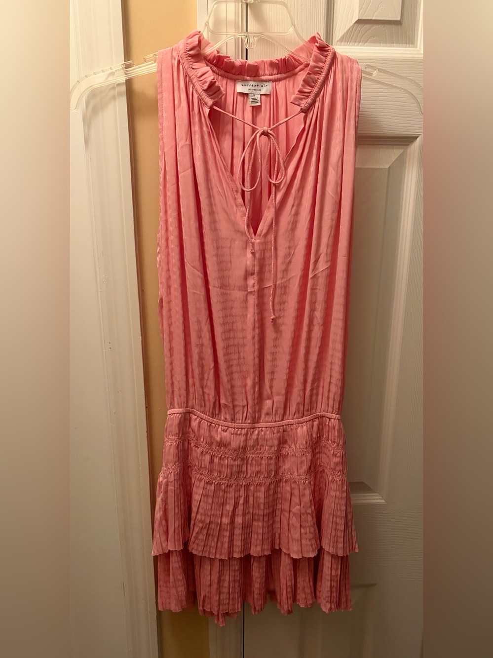 Current Air Los Angeles Sleeveless Pink Dress with Tiered Skirt Size Small